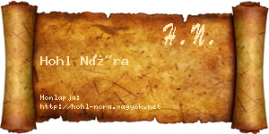 Hohl Nóra névjegykártya