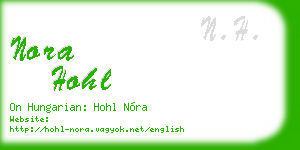 nora hohl business card