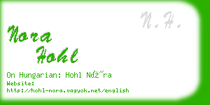 nora hohl business card